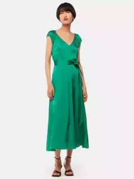 Платье Whistles Arie Hammered Satin Midi, зеленый
