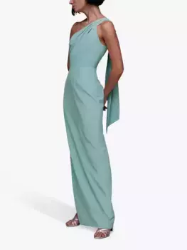 Платье Whistles Bethan One Shoulder Maxi, цвет sage/green
