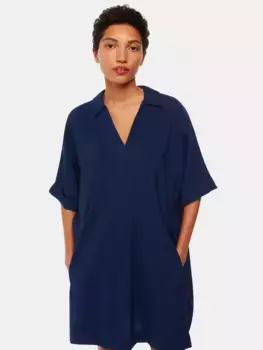 Платье Whistles Melanie Oversized Mini, темно-синий