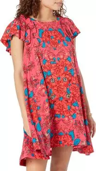 Платье Yara Printed Mini Free People, цвет Rose Combo