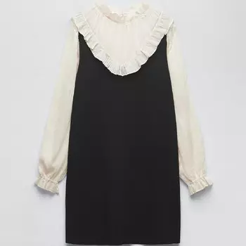 Платье Zara Contrasting Knit, черный
