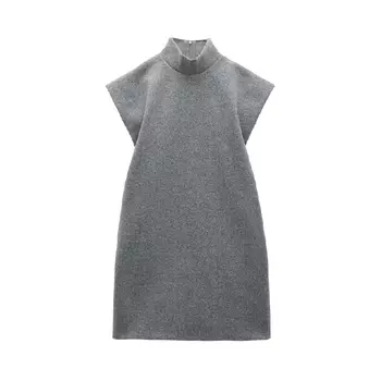 Платье Zara High Neck, серый