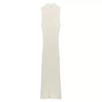 Платье Zara Long Chenille, экрю
