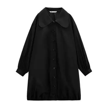 Платье Zara Poplin Peter Pan Collar, черный