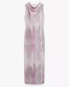 Платье Zara Printed Tulle, розовый
