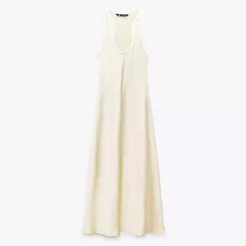Платье Zara Satin, кремовый