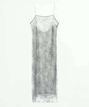 Платье Zara Sequin Camisole, серебристый