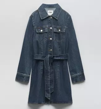 Платье Zara Short Denim, синий