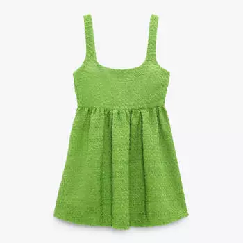Платье Zara Short Textured, фисташковый
