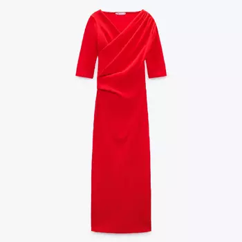 Платье Zara Side-draped, красный