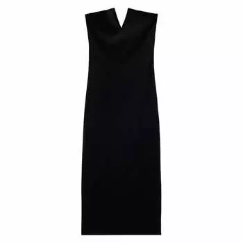 Платье Zara V-neck Midi, черный