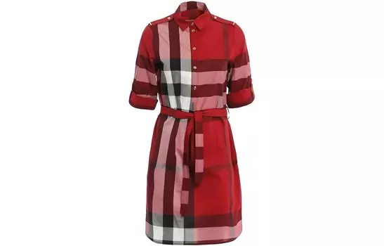 Платье женское Burberry с длинными рукавами, красный