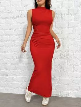 Платье женское Shein Ezwear приталенного кроя, красный