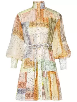 Платье Zimmermann Matchmaker Lantern mini, мультиколор