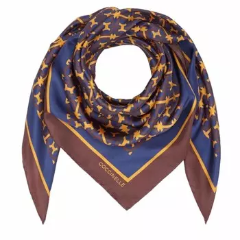 Платок Coccinelle Monogram, коричневый/синий