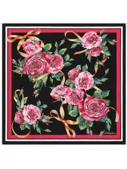 Платок с цветочным принтом Dolce & Gabbana, черный