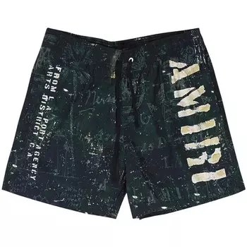 Плавки Amiri Stencil Military Swim Trunks Black, черный