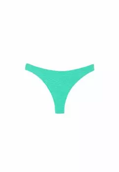 Плавки бикини Calzedonia, зеленые гофрированные волны островного зеленого цвета