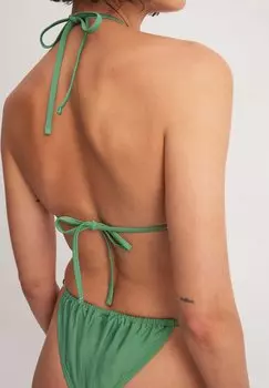 Плавки бикини DRAWSTRING TIE HIGH CUT NA-KD, зеленый