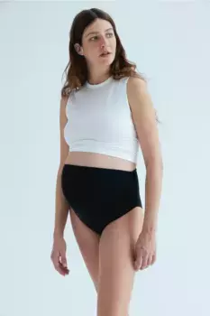 Плавки бикини mom с завышенной талией H&M, черный
