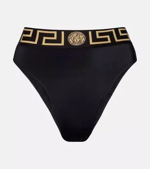 Плавки бикини с логотипом VERSACE, черный