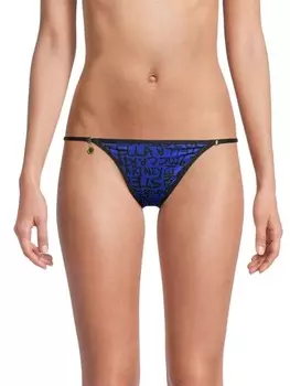 Плавки бикини с заниженной талией и логотипом graffito Stella McCartney Swim Bright blue