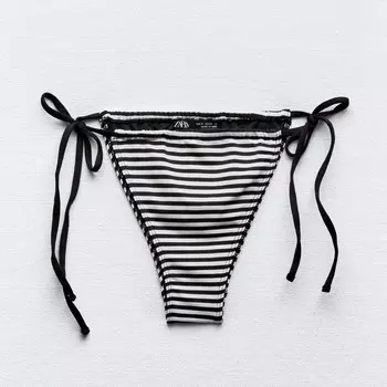 Плавки-бикини Zara Striped, черный/белый
