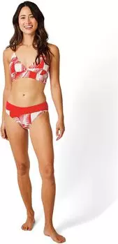 Плавки Carve Designs Stinson Bottoms, цвет Checkered Palm/Hot Red