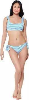 Плавки Jessica Simpson Sunshine Stripe Tie Side Hipster Bottoms, цвет Bluebell Stripe