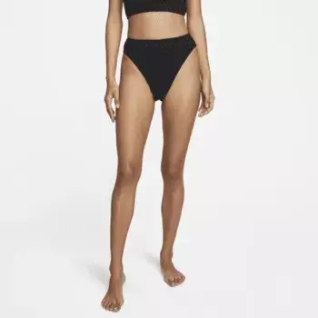 Плавки Nike Women's High-Waisted Bikini Swim Bottom, черный