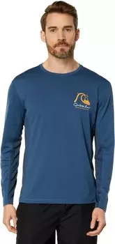Плавки Quiksilver Waterman Bamboo Check 2 Long Sleeve Surf Tee, цвет Ensign Blue