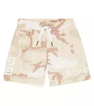 Плавки с принтом Givenchy Kids, бежевый