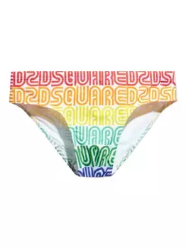 Плавки с радужным логотипом DSQUARED2, белый