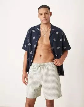 Плавки-шорты Abercrombie & Fitch длиной 7 дюймов со шнурком оливкового цвета