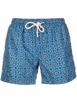 Плавки-шорты с графичным принтом PENINSULA SWIMWEAR, синий