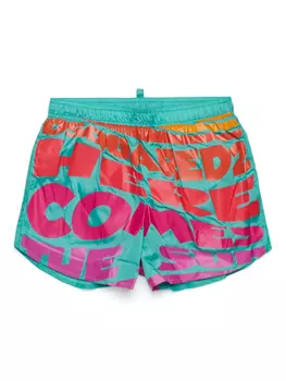 Плавки-шорты с надписью DSQUARED2 KIDS, зеленый