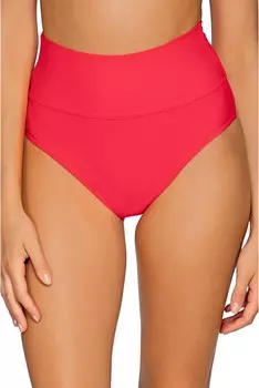 Плавки Sunsets Hannah High-Waist Bottoms, цвет Geranium