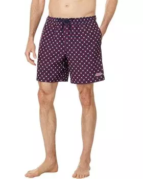 Плавки Vineyard Vines 7" Printed Chappy Trunks, цвет Star Anchors Micro/Nautical Navy