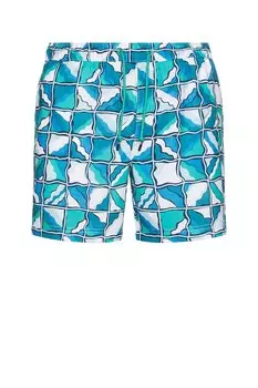 Плавки в волнистую клетку с полным принтом Original Penguin, crystal blue