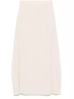 Pleats Please Issey Miyake юбка миди со складками, белый