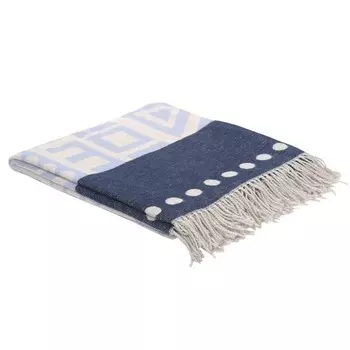 Плед Aranda Amanda Cotton Global Tribe, 200 см цвет hellblau/grau