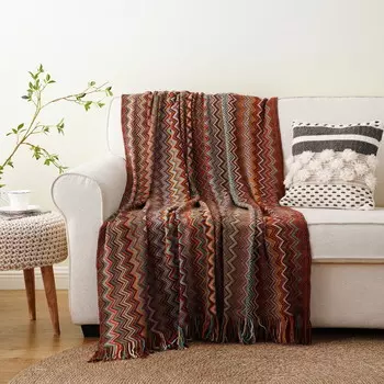 Плед Battilo Boho, красный