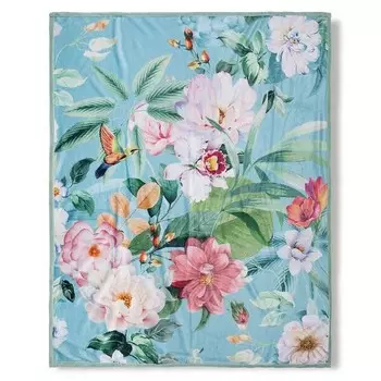 Плед Descanso Fungi, 130x160x3 см, бирюзовый