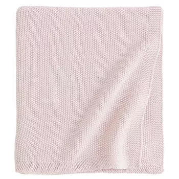 Плед H&M Home Moss-stitched Cotton, пудрово-розовый
