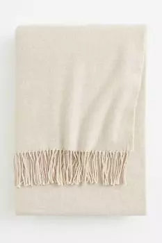 Плед H&M Home Wool-blend, светло-бежевый