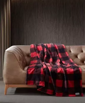 Плед из искусственного меха в клетку, 50 x 60 дюймов Eddie Bauer, мультиколор