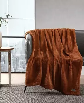 Плед из сплошного искусственного меха, 60x50 Kenneth Cole Reaction, оранжевый