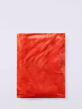 Плед John Lewis ANYDAY Fleece, цвет burnt/orange