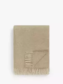 Плед John Lewis Herringbone Shetland Lambswool, цвет natural