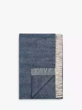 Плед John Lewis Herringbone Shetland Lambswool, темно-синий
